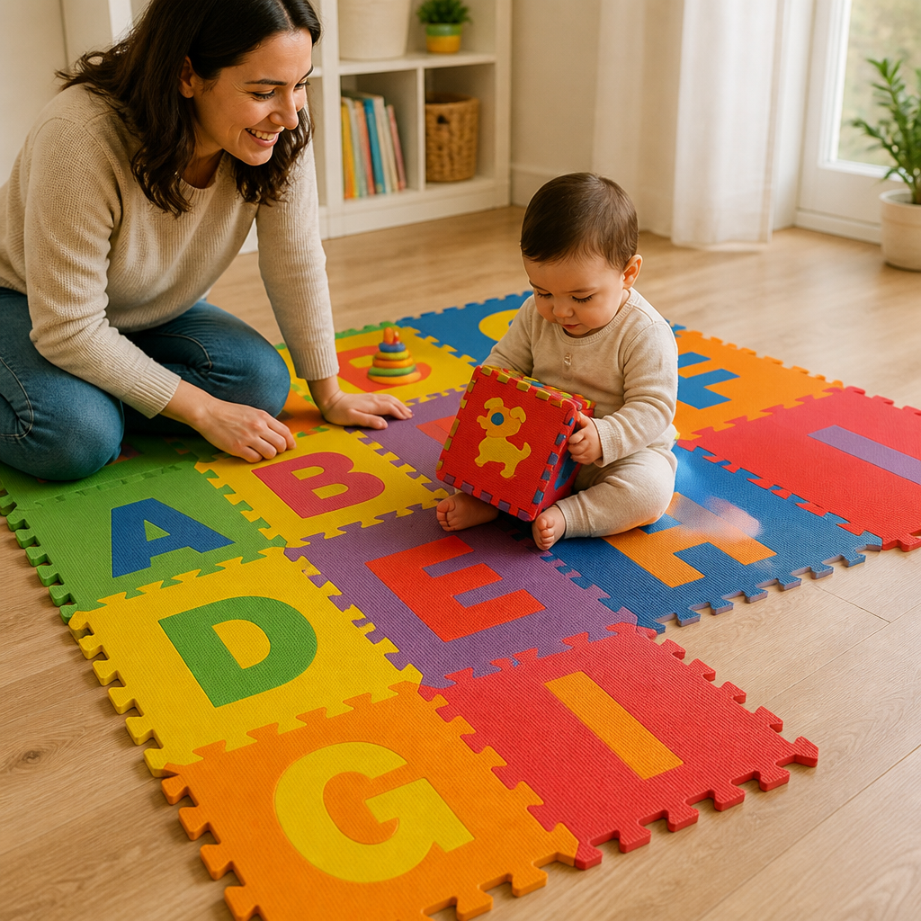 Shock-Absorbing EVA Foam Baby Play Mat (Set of 9)