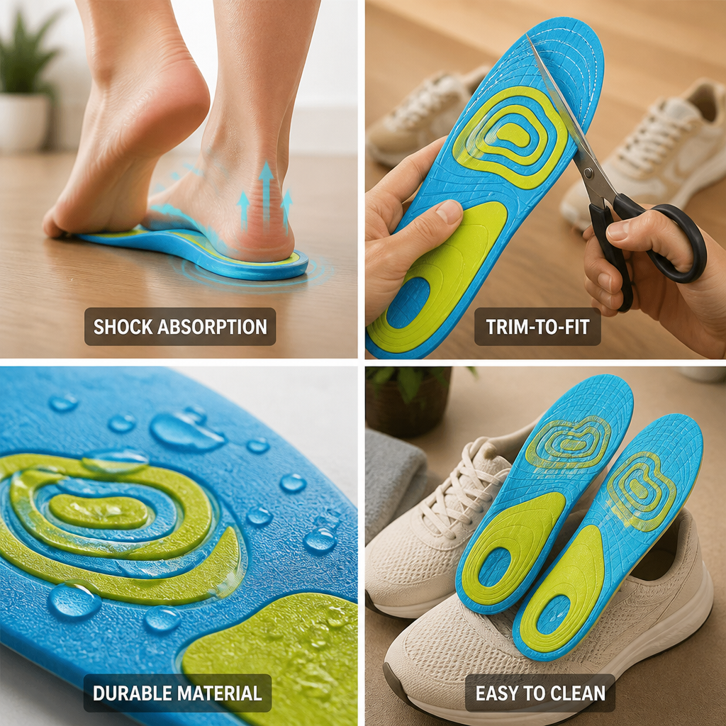 Shock-Absorbing Gel Full-Length Insoles (Trim-To-Fit)