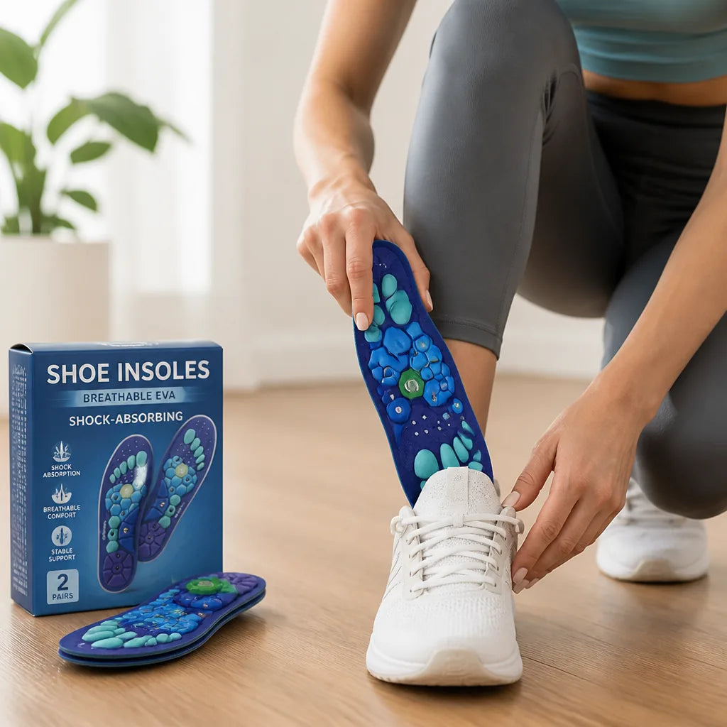 Shoe Insoles Breathable EVA Shock-Absorbing 2-Pair Pack