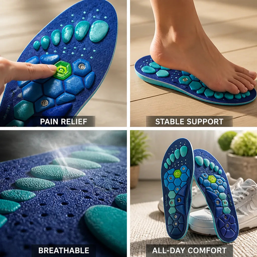 Shoe Insoles Breathable EVA Shock-Absorbing 2-Pair Pack