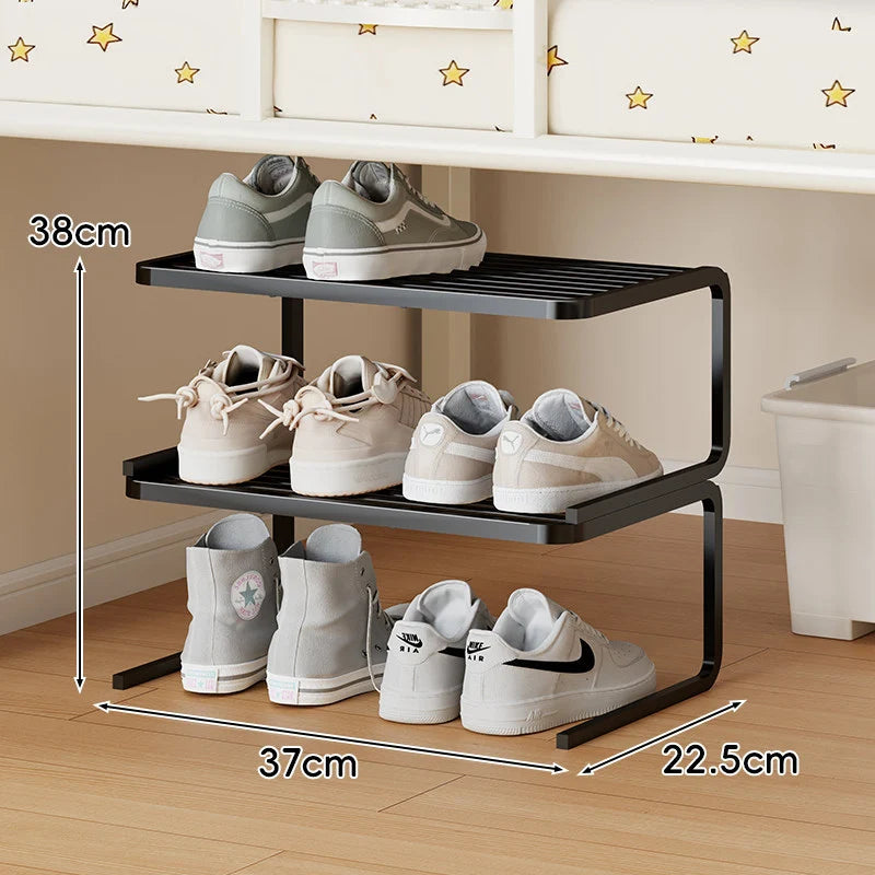 Shoe Organizer Two-Tier Powder-Coated Steel Space-Saving