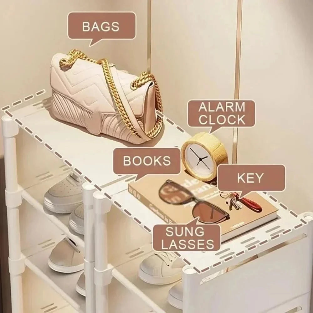 Shoe Rack Corner Design Stackable Tool-Free Assembly