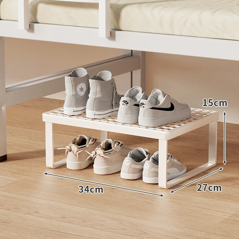 Shoe Rack Stackable Ventilated Grid Compact Design