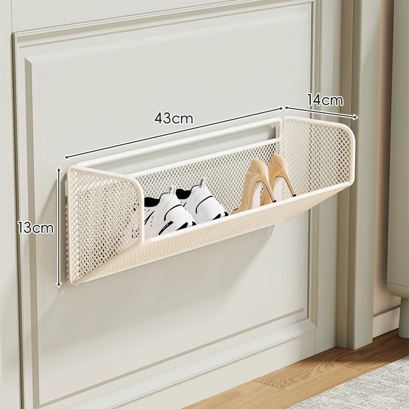 Shoe Rack Wall-Mounted Foldable Metal Mesh
