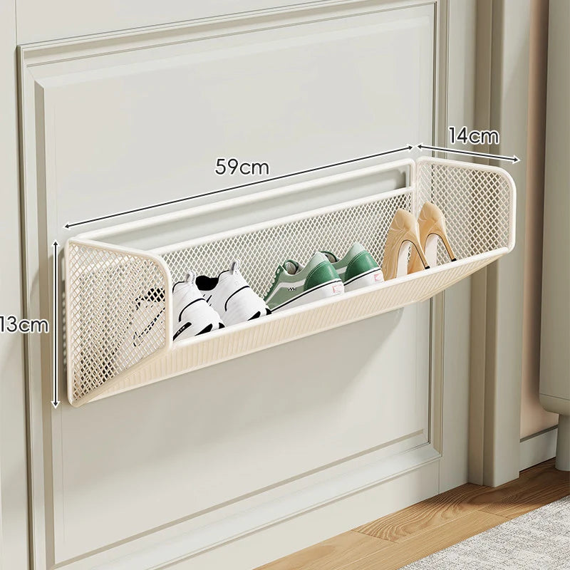 Shoe Rack Wall-Mounted Foldable Metal Mesh