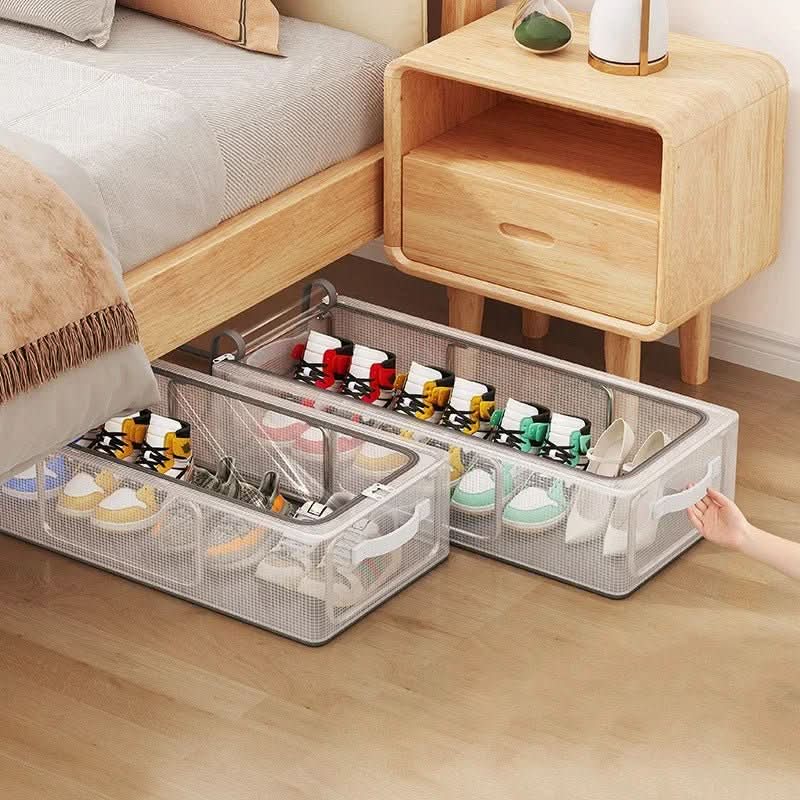 Shoe Storage Box Clear Stackable Ventilated Waterproof Protection