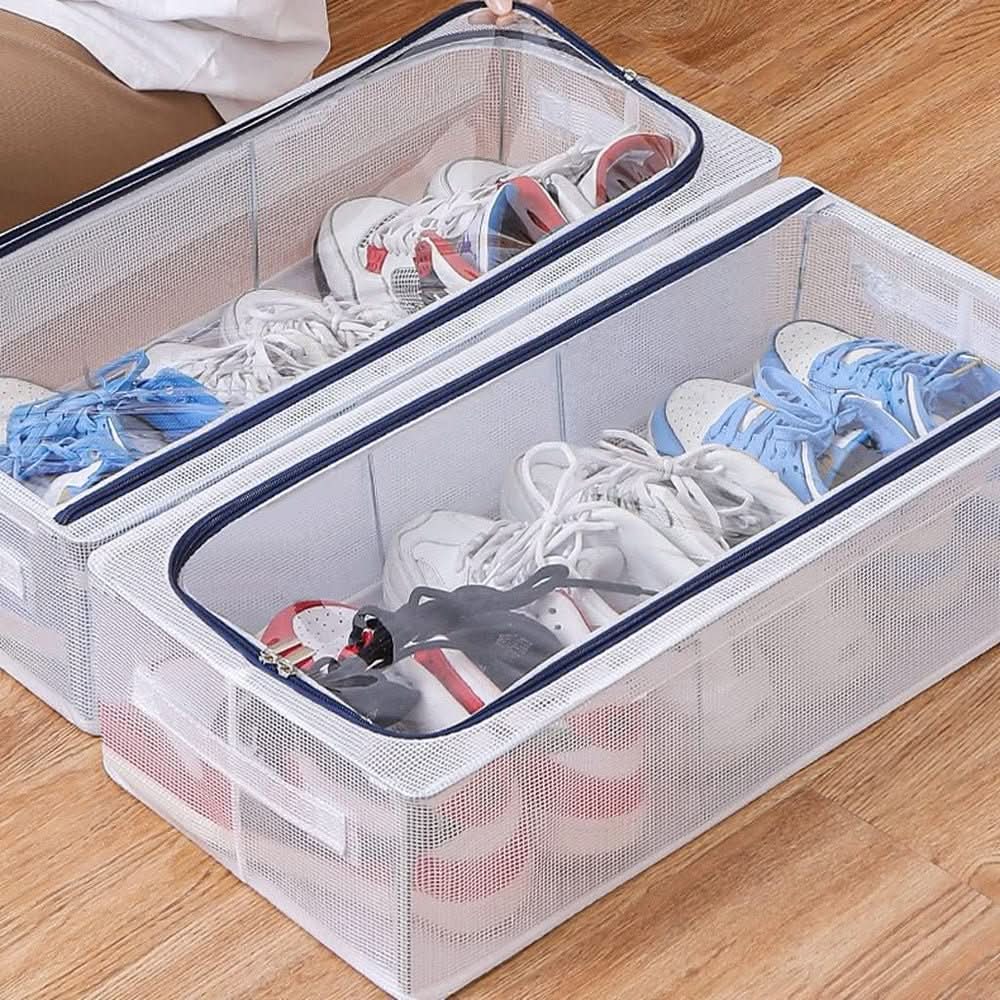 Shoe Storage Box Clear Stackable Ventilated Waterproof Protection