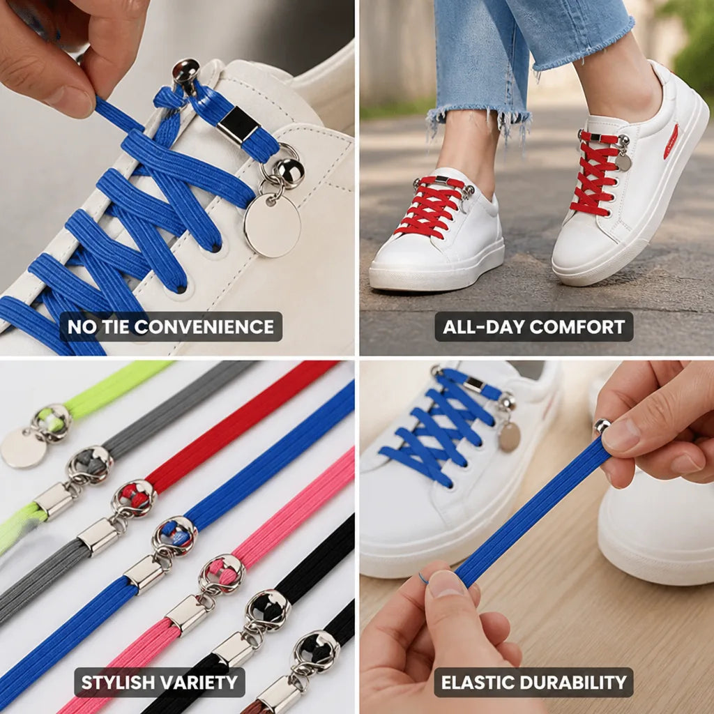 Shoelaces No-Tie Elastic Polyester