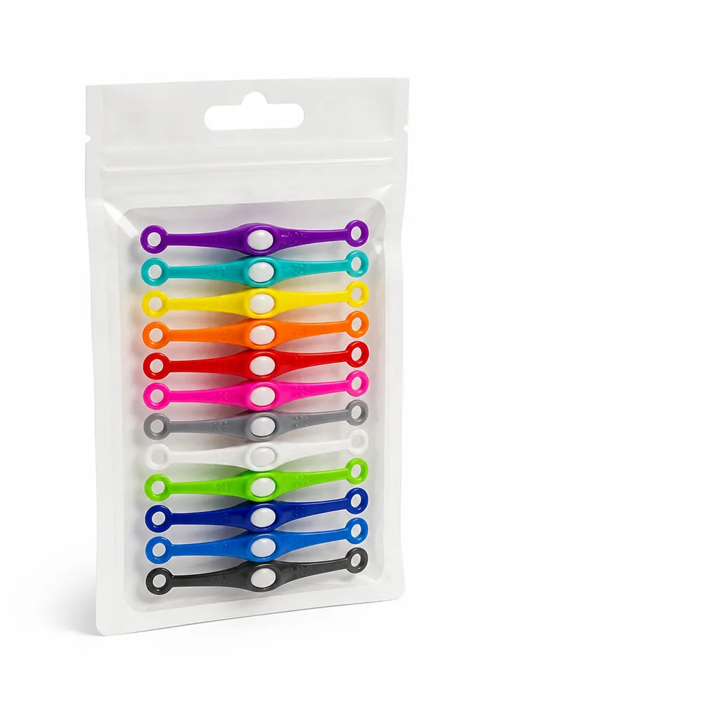 Shoelaces No-Tie Silicone Memory-Fit Pack of 12