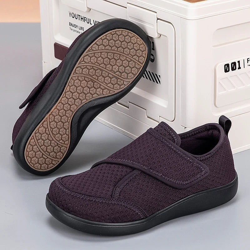 Shoes Extra-Wide Fit Breathable Mesh Adjustable Hook-And-Loop Closure