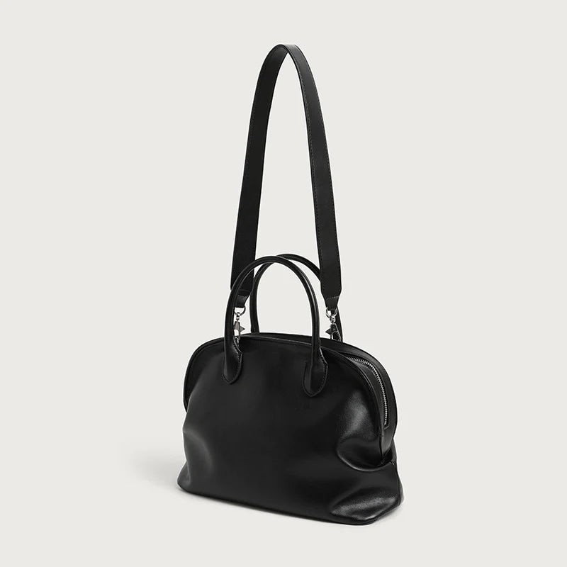Shoulder Bag Leather Dual Handles Adjustable Strap