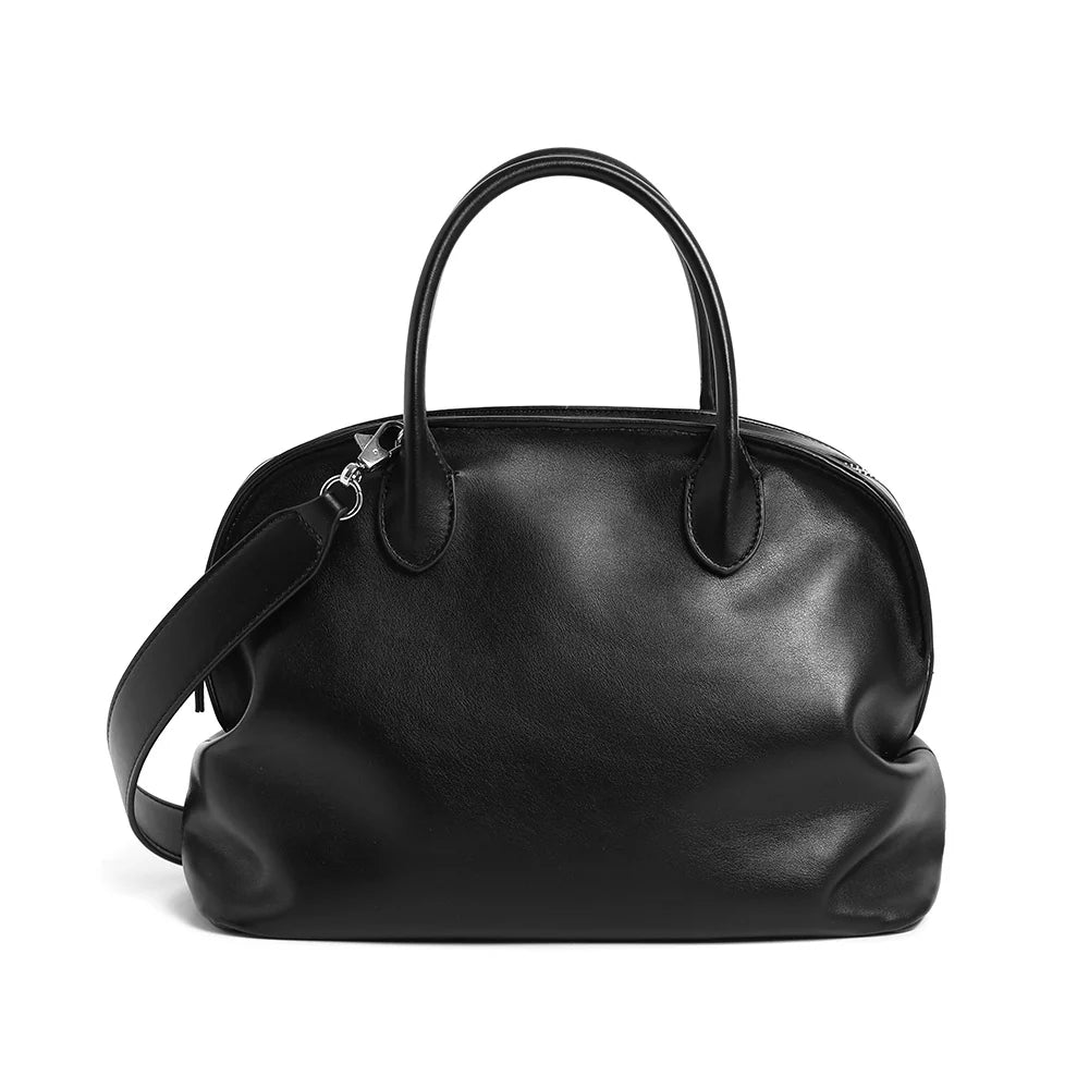 Shoulder Bag Leather Dual Handles Adjustable Strap