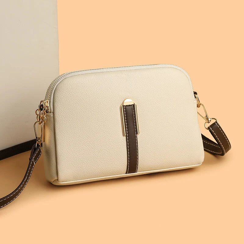 Shoulder Bag Textured Adjustable Strap Multiple Compartments