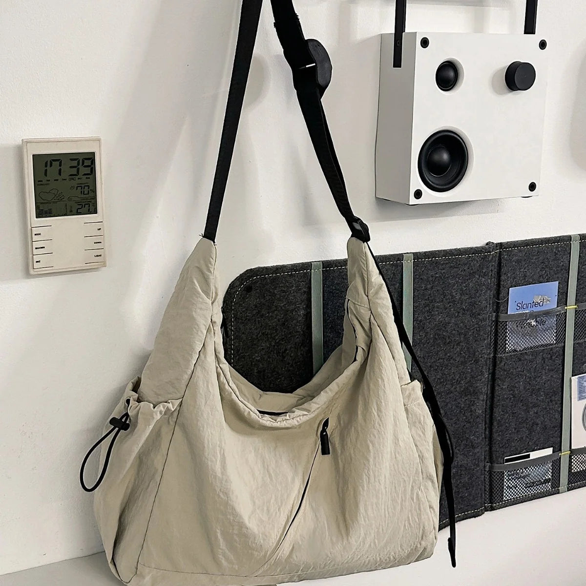 Shoulder Bag Water-Resistant Multiple Compartments Adjustable Strap
