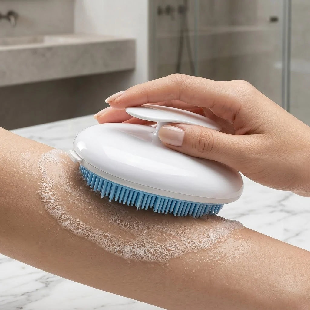 Shower Brush Silicone Bristles Long or Short Handle