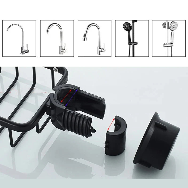 Shower Caddy Aluminum No-Drill Pipe Mount