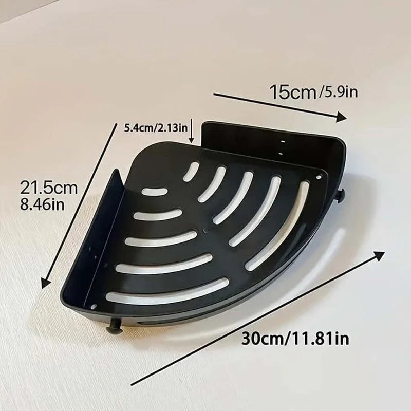 Shower Caddy Corner Design No-Drill Adhesive Mount Quick-Drain