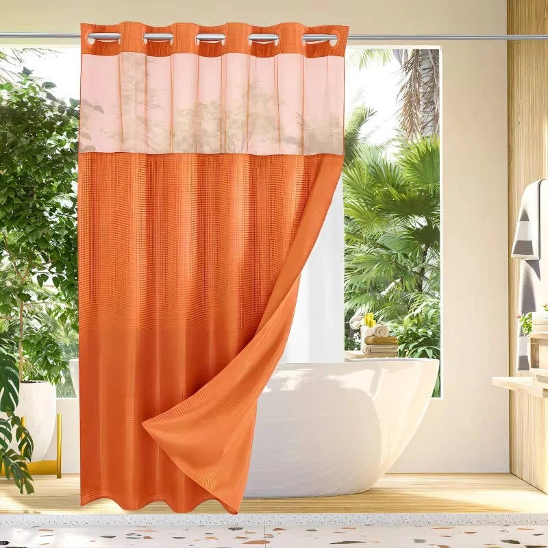 Shower Curtain Hookless Waterproof Integrated Liner