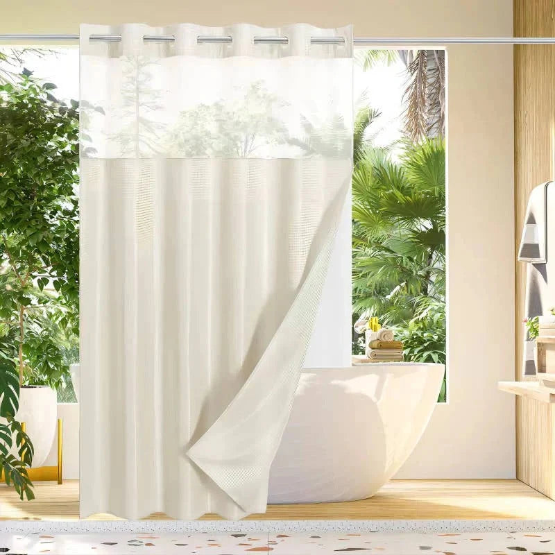 Shower Curtain Hookless Waterproof Integrated Liner