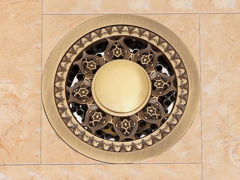 Shower Drain Brass Antique Finish 4 Inch