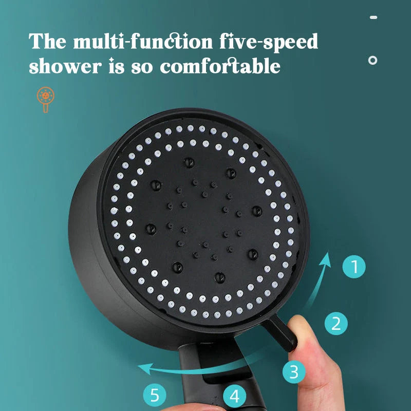 Shower Head High Pressure 5 Spray Modes Silicone Nozzles