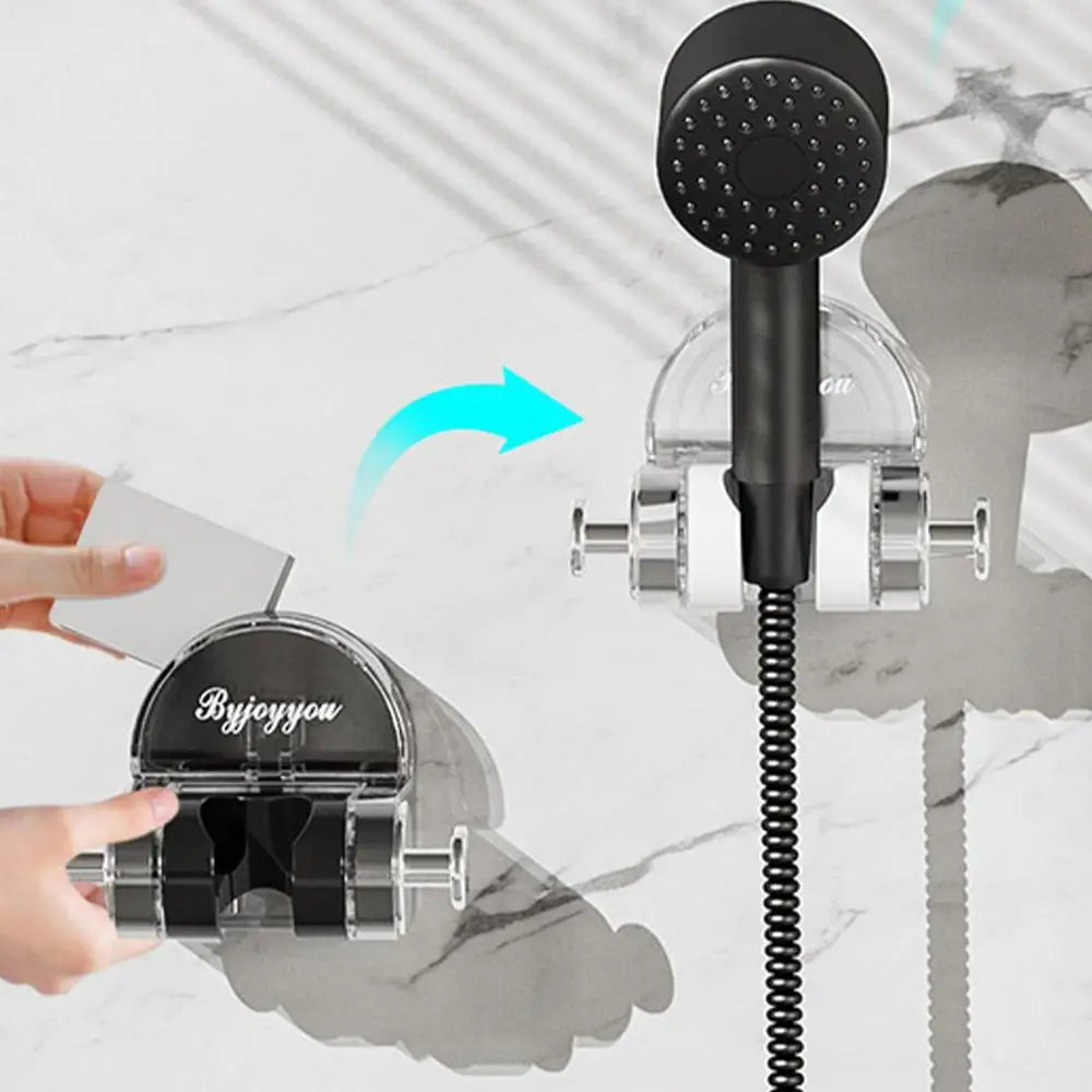 Shower Head Holder Adhesive Mount Adjustable Height & Angle