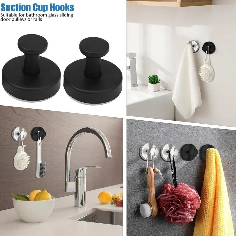 Shower Hooks Twist-Lock Suction Mount Waterproof & Rust-Resistant