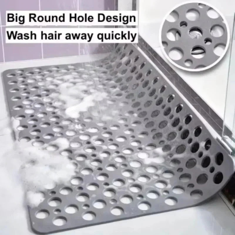Shower Mat Square Non-Slip Suction Cups Drainage Holes
