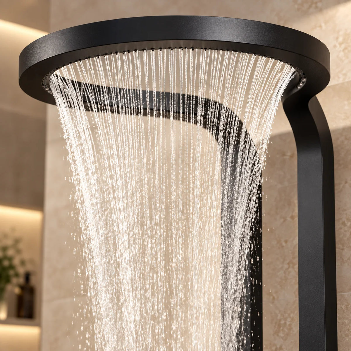 Shower Set Stainless Steel Waterfall Design Four Spray Patterns