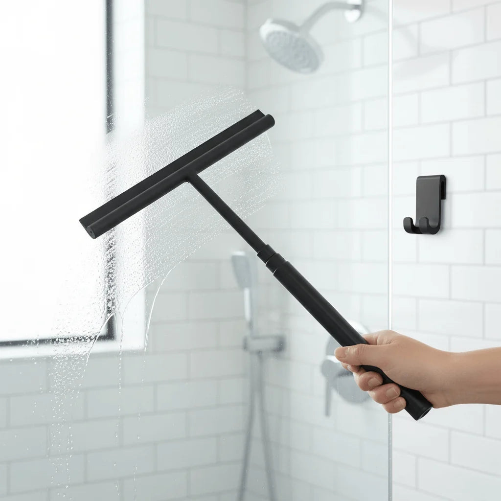 Shower Squeegee Telescopic Handle Streak-Free Silicone Blade