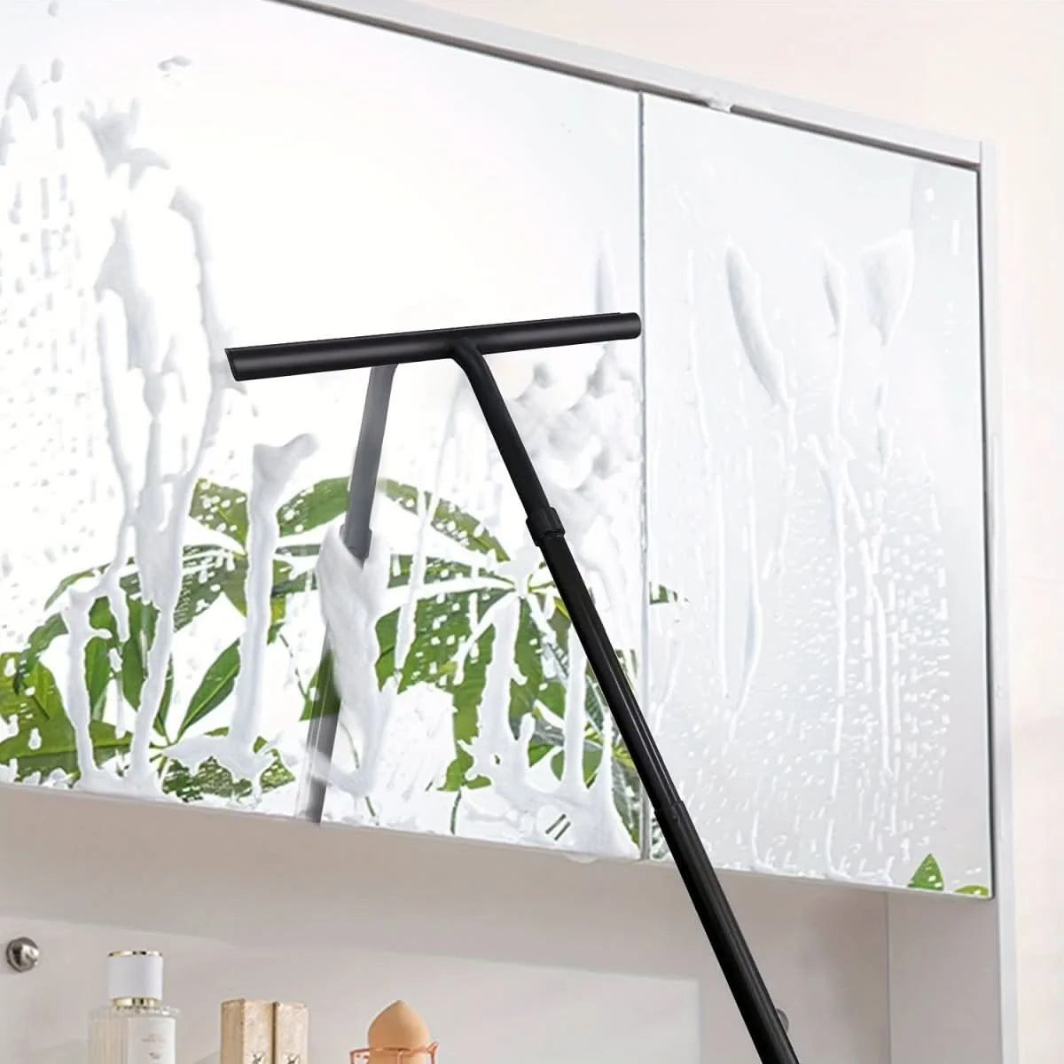 Shower Squeegee Telescopic Handle Streak-Free Silicone Blade