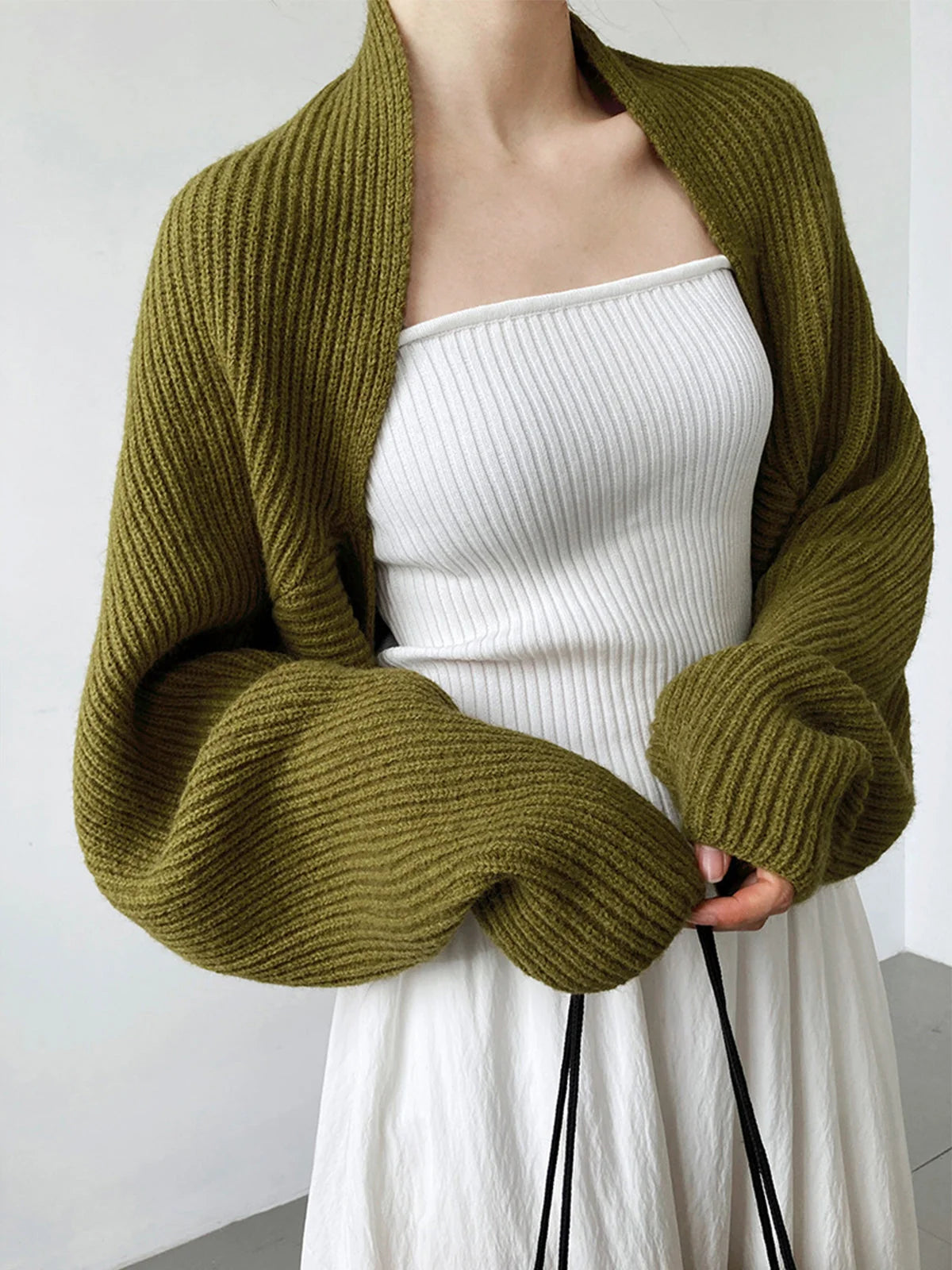 Shrug Cardigan Viscose Blend Shift Fit