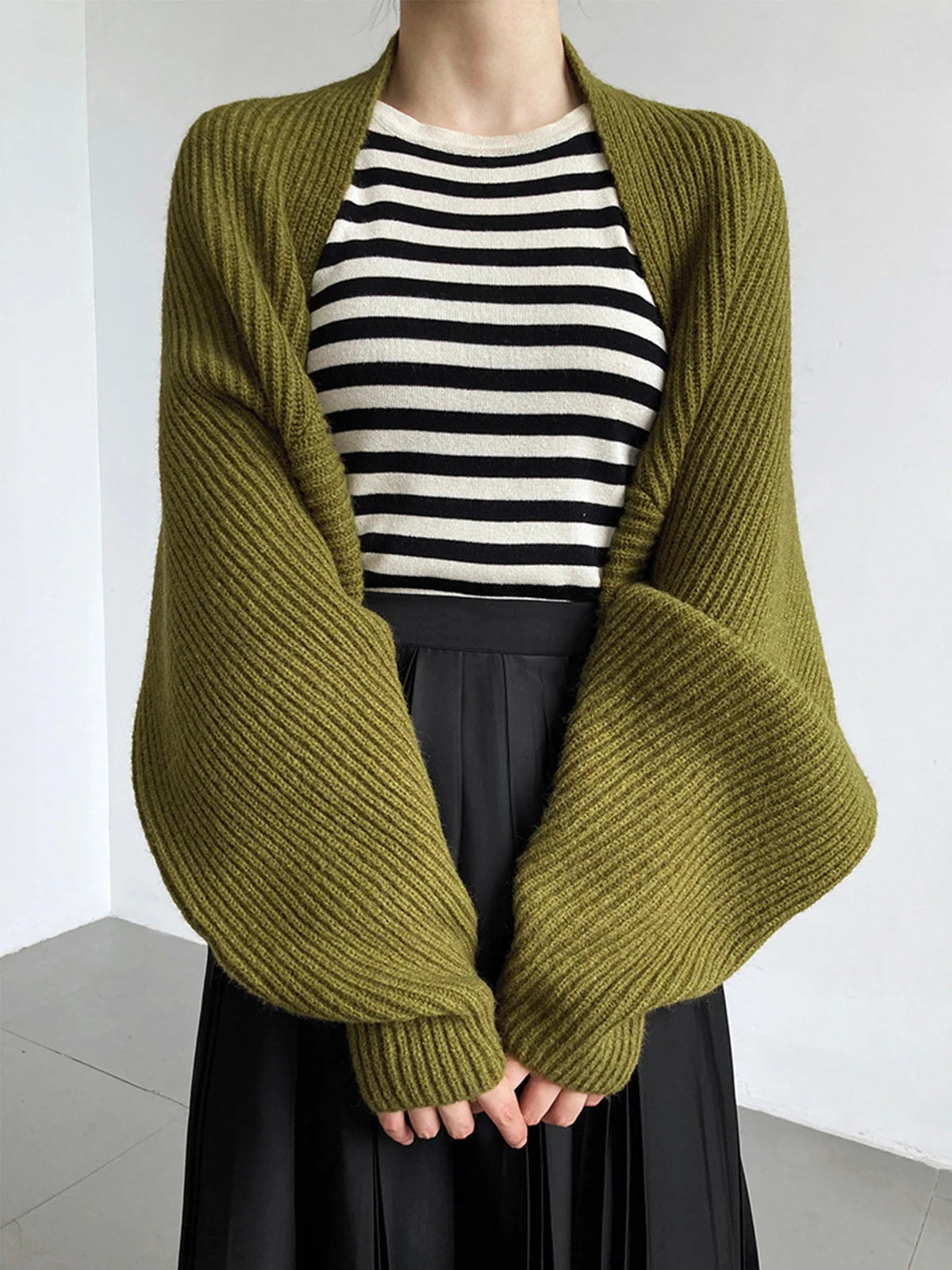 Shrug Cardigan Viscose Blend Shift Fit