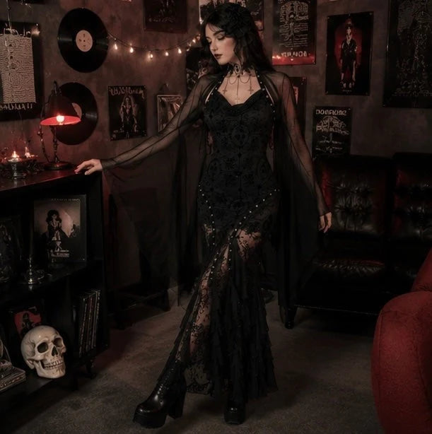 Shrug Sheer Mesh Cropped Bat Sleeves