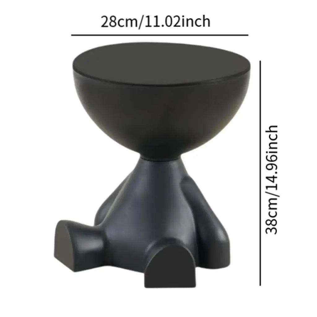 Side Table Bear Pedestal Flat Round Top Lightweight & Stable