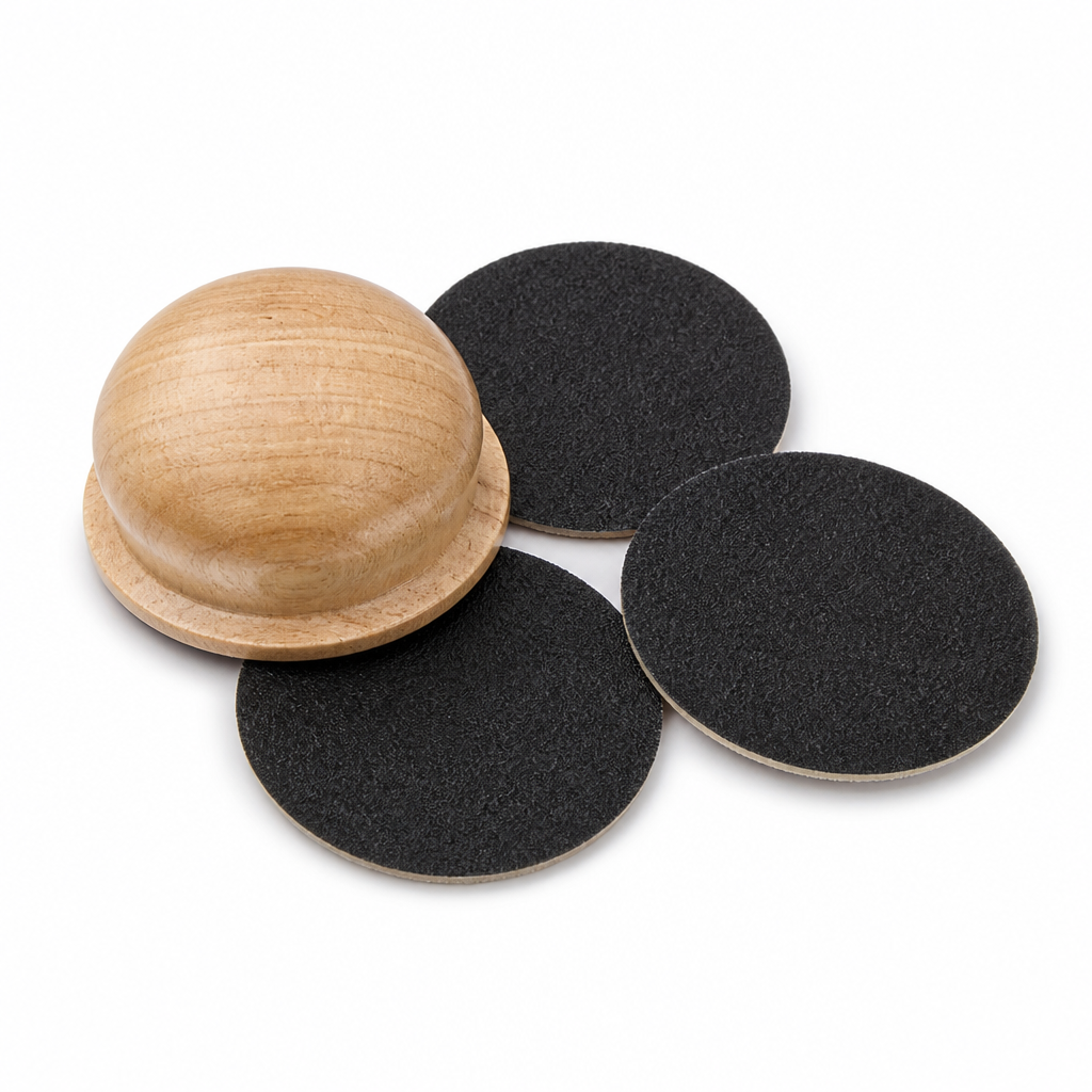 Silent Ergonomic Wooden Pet Nail File (Includes 3 Pads)