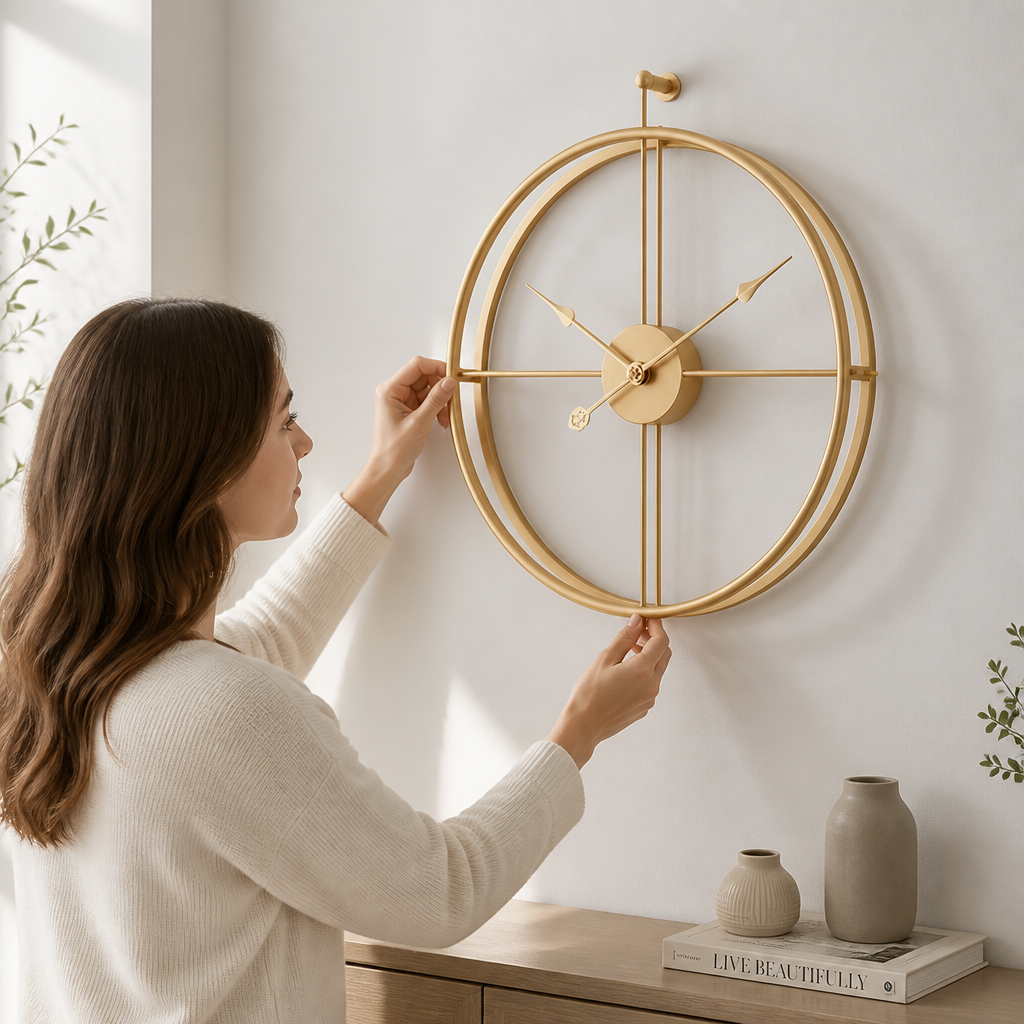 Silent Sweep Minimalist Iron Wall Clock (19.7 in)
