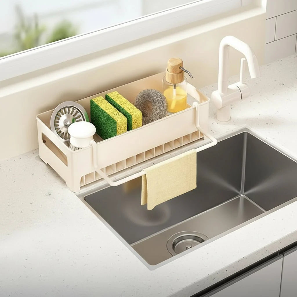 Sink Organizer Removable Tray Compact Design