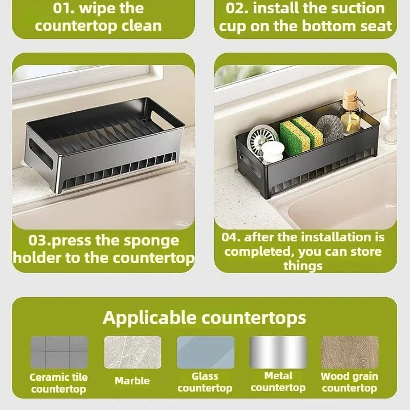 Sink Organizer Removable Tray Compact Design