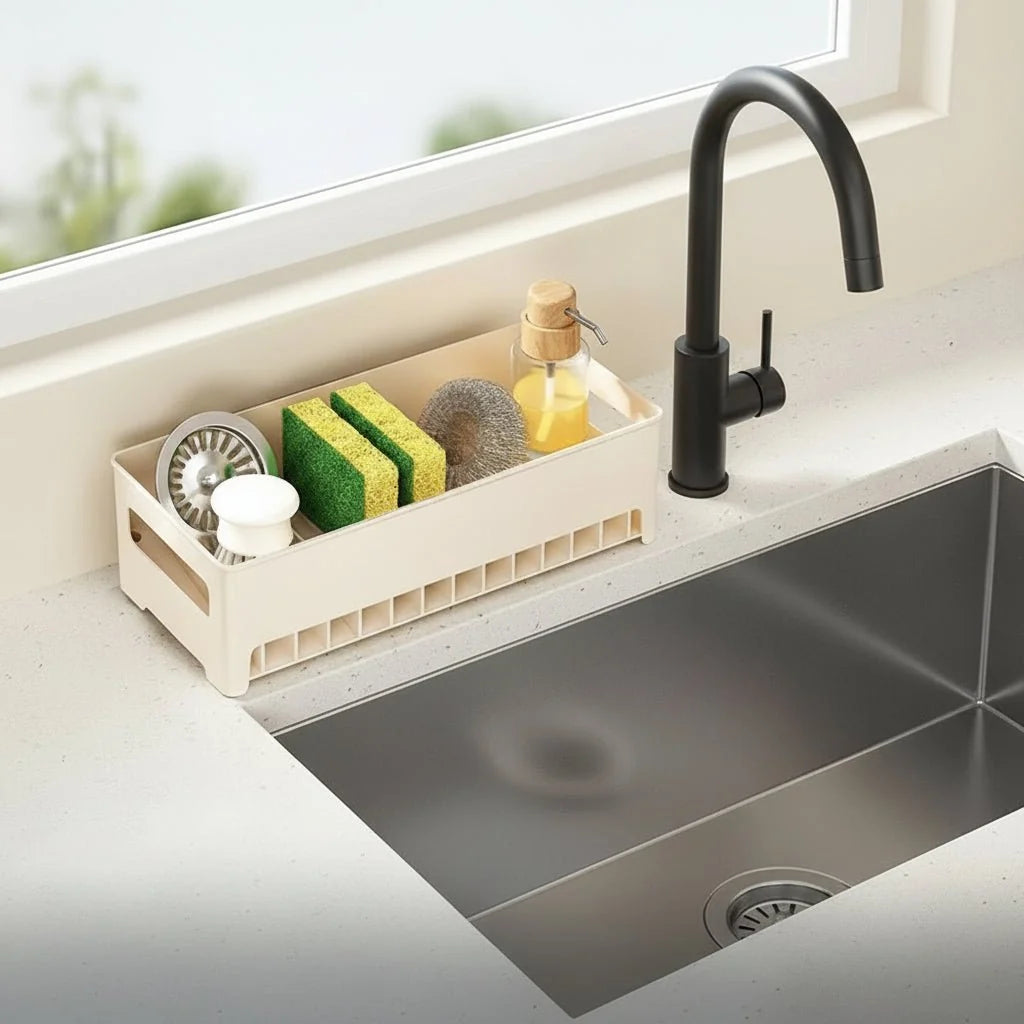 Sink Organizer Removable Tray Compact Design