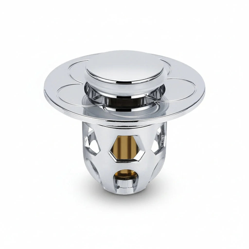 Sink Stopper Push-to-Seal Anti-Clog Stainless Steel