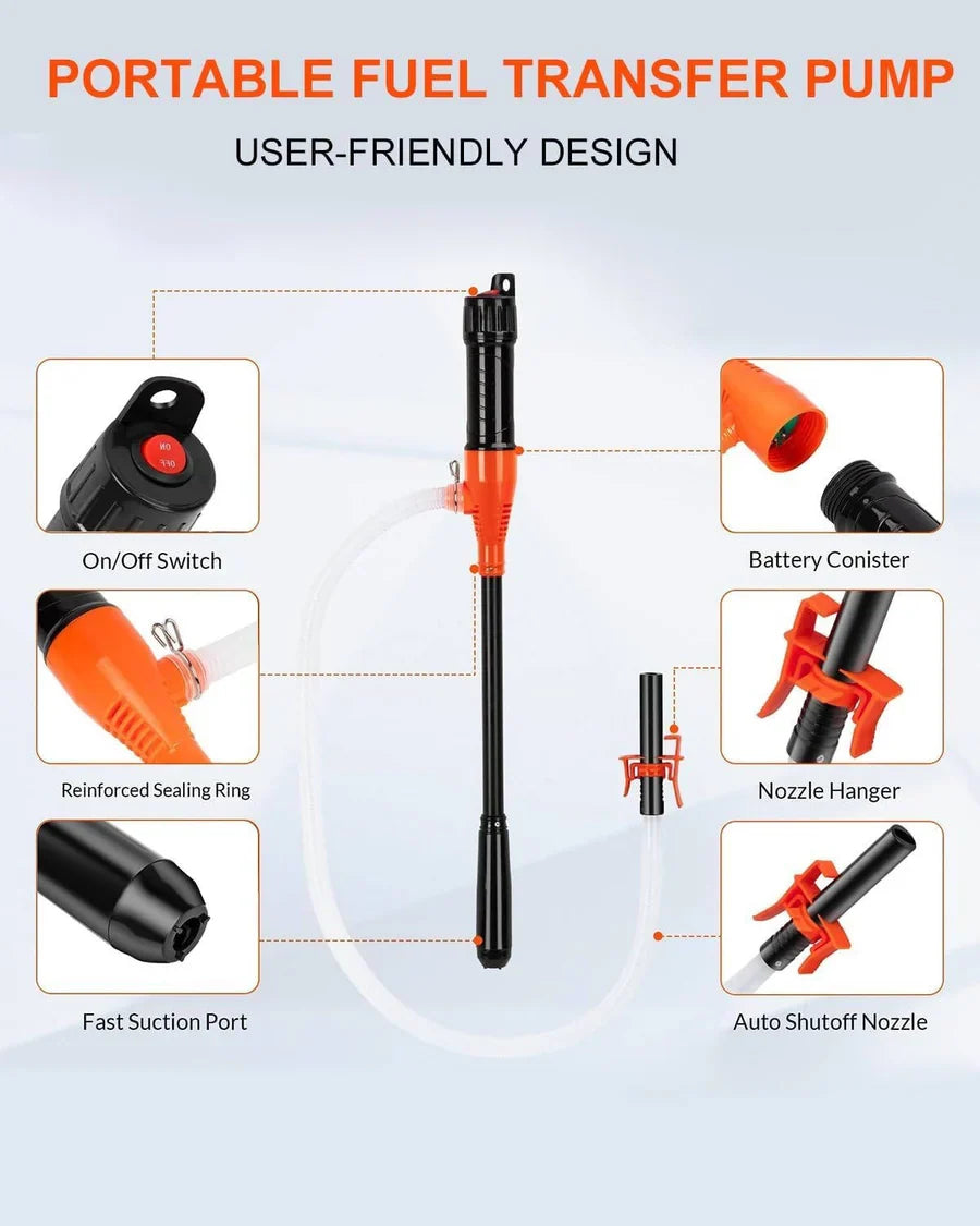 Siphon Pump Cordless Battery Powered High-Flow 2.4 GPM