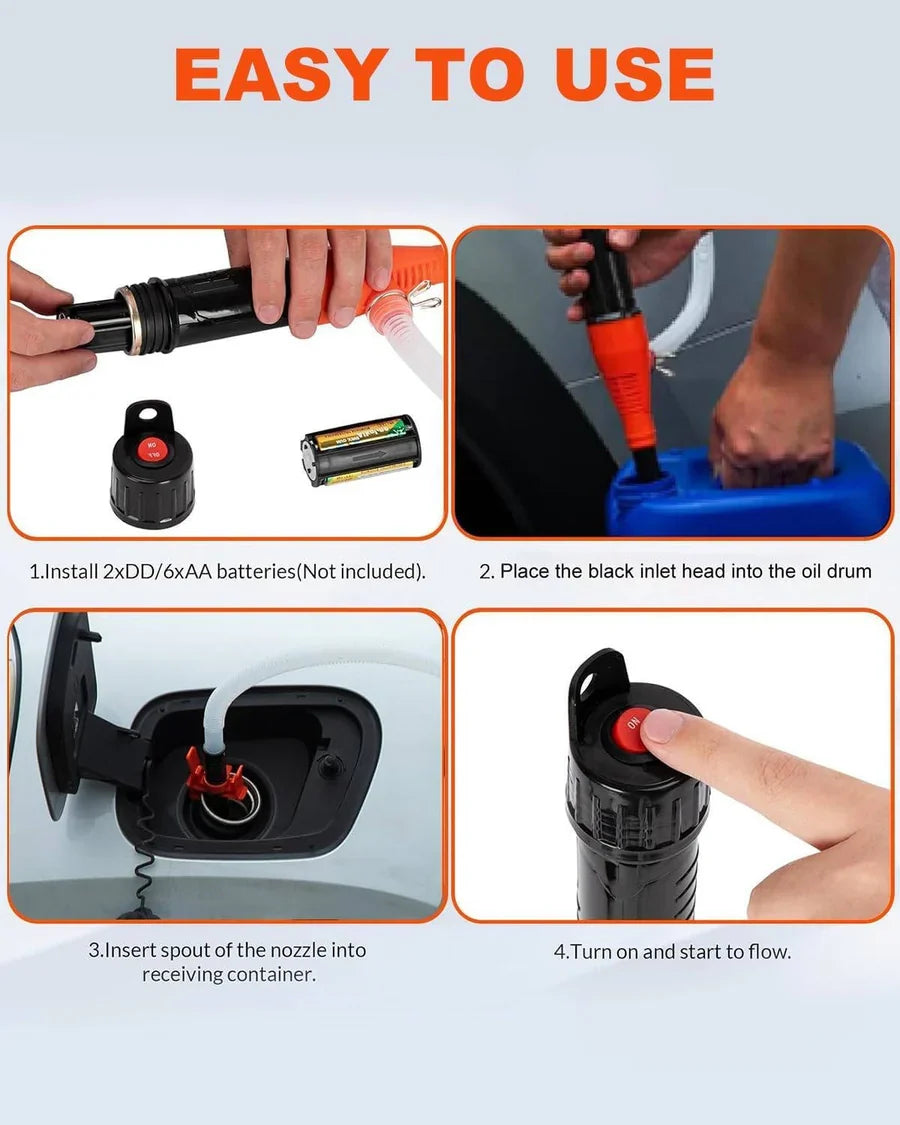 Siphon Pump Cordless Battery Powered High-Flow 2.4 GPM