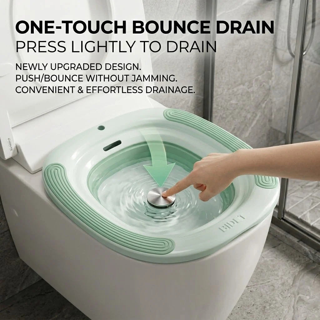 Sitz Bath Basin Foldable Press-to-Drain Outlet
