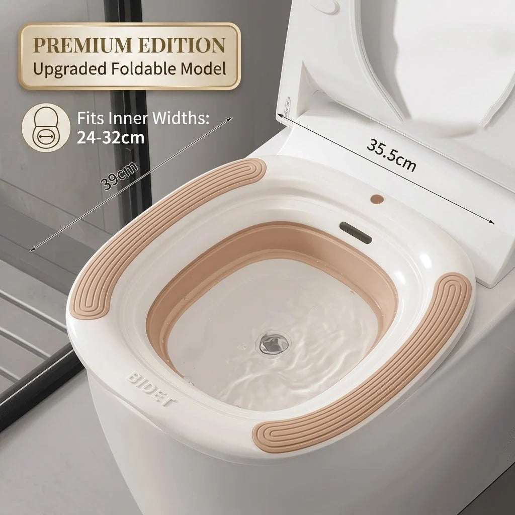 Sitz Bath Basin Foldable Press-to-Drain Outlet