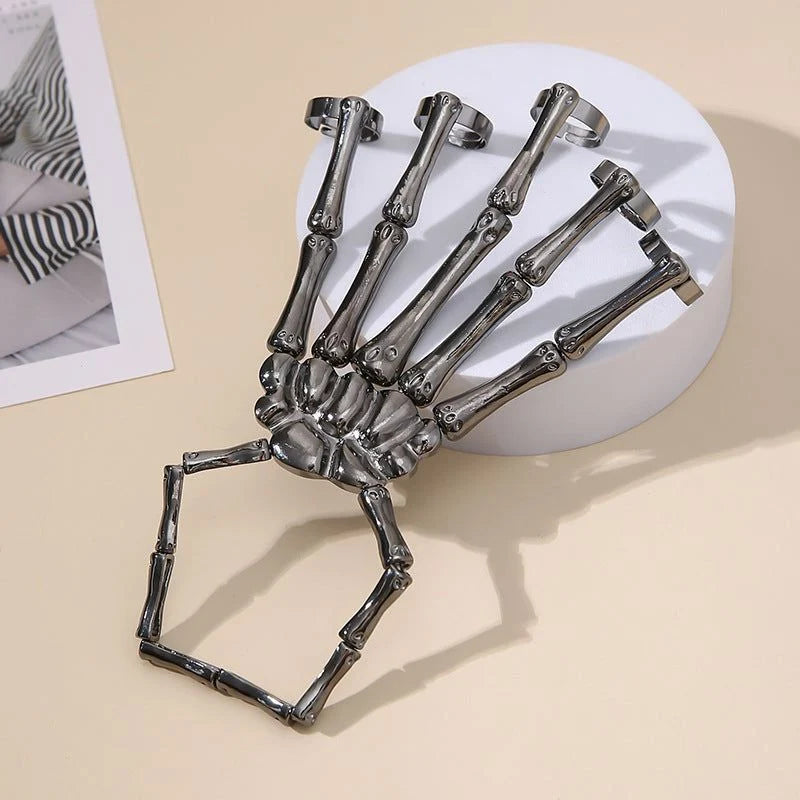 Skeleton Hand Chain Bracelet Flexible Adjustable Metal Links