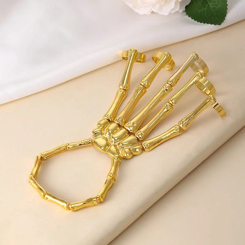 Skeleton Hand Chain Bracelet Flexible Adjustable Metal Links