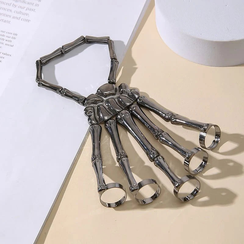 Skeleton Hand Chain Bracelet Flexible Adjustable Metal Links