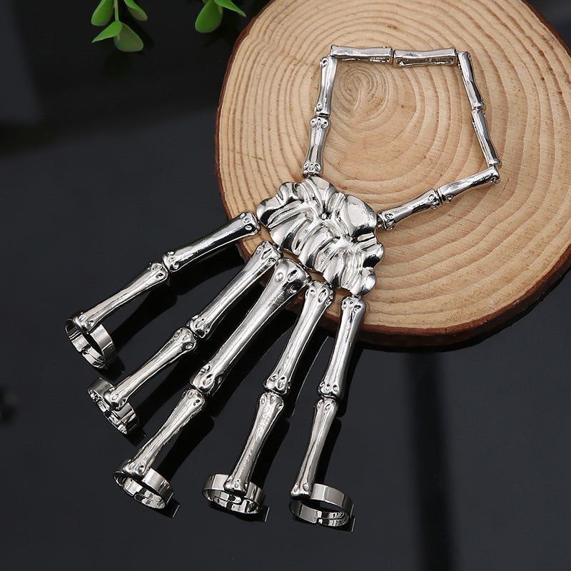 Skeleton Hand Chain Bracelet Flexible Adjustable Metal Links