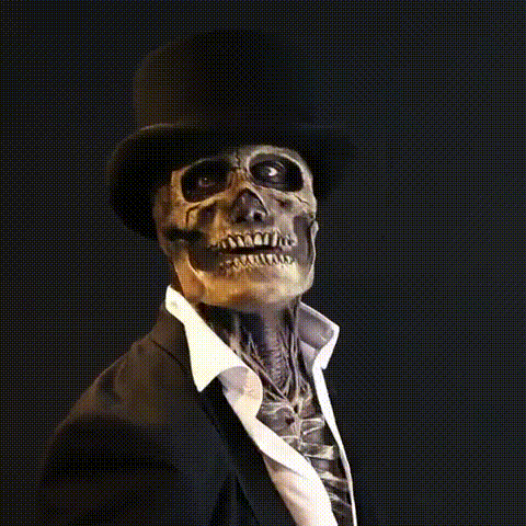 Skeleton Mask Full-Head Stretchy Latex Exposed Brain